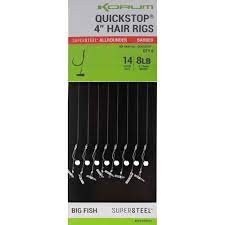 Korum 4" Big Fish Hair Rigs W/Quickstops